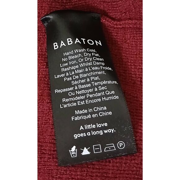 Babaton aritzia womens medium maroon burgundy soft fine merino wool fitted sweat - Picture 6 of 8